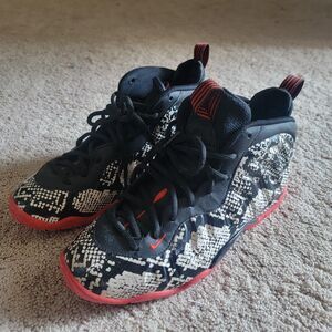 Nike Air Foamposite One Snake Black Red Sneakers Size 7Y